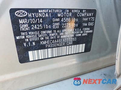 Zdjęcie 12 z 12 samochodu: 2014 HYUNDAI SONATA HYBRID VIN:KMHEC4A46EA111283 - miniatura