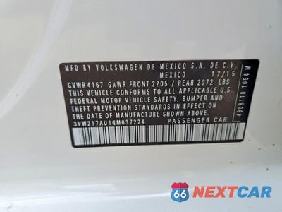 Zdjęcie 12 z 12 samochodu: 2016 VOLKSWAGEN GOLF S/SE VIN:3VW217AU1GM037224 - miniatura