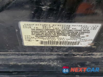 Zdjęcie 12 z 12 samochodu: 2010 NISSAN SENTRA 2.0 VIN:3N1AB6AP7AL602253 - miniatura
