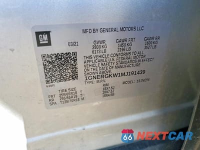 Zdjęcie 13 z 13 samochodu: 2021 CHEVROLET TRAVERSE LT VIN:1GNERGKW1MJ191439 - miniatura