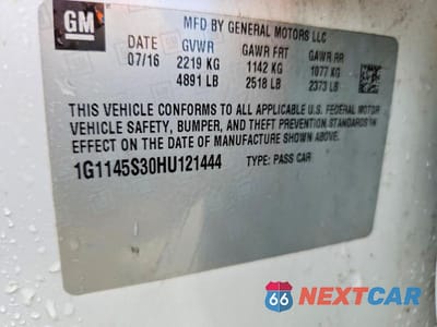 Zdjęcie 12 z 12 samochodu: 2017 CHEVROLET IMPALA PREMIER VIN:1G1145S30HU121444 - miniatura