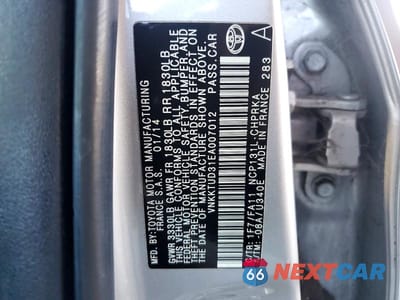 Zdjęcie 12 z 12 samochodu: 2014 TOYOTA YARIS 5-DOOR L FLEET VIN:VNKKTUD31EA007012 - miniatura
