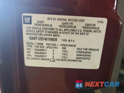 Zdjęcie 13 z 13 samochodu: 2004 GMC ENVOY XUV VIN:1GKET12S746184636 - miniatura
