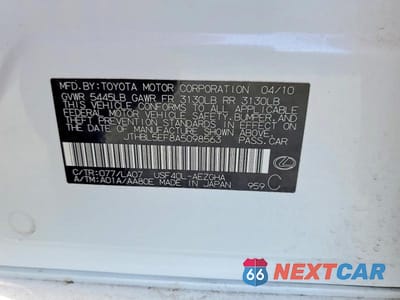 Zdjęcie 12 z 12 samochodu: 2010 LEXUS LS 460 VIN:JTHBL5EF8A5098563 - miniatura