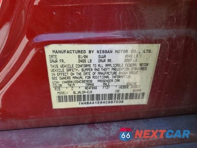 Zdjęcie 12 z 12 samochodu: 2004 NISSAN MAXIMA 3.5 SE VIN:1N4BA41E64C887038 - miniatura