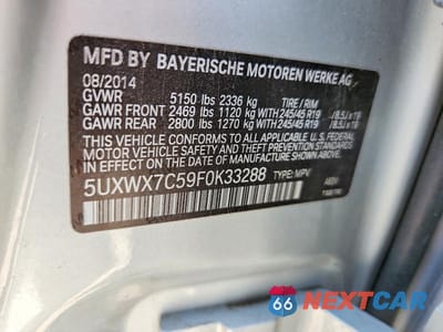 Zdjęcie 13 z 13 samochodu: 2015 BMW X3 XDRIVE35I VIN:5UXWX7C59F0K33288 - miniatura