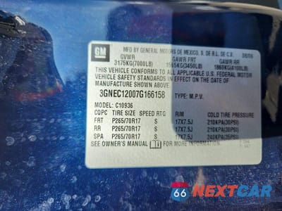 Zdjęcie 12 z 12 samochodu: 2007 CHEVROLET AVALANCHE C1500 VIN:3GNEC12007G166158 - miniatura