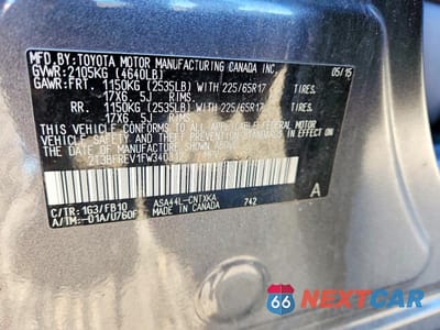 Zdjęcie 13 z 13 samochodu: 2015 TOYOTA RAV4 LE VIN:2T3BFREV1FW340312 - miniatura