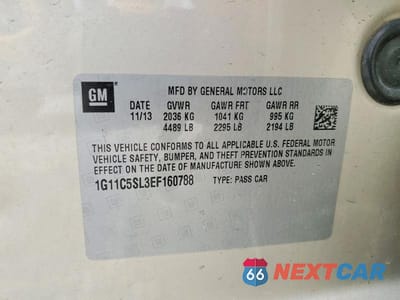 Zdjęcie 12 z 12 samochodu: 2014 CHEVROLET MALIBU 1LT VIN:1G11C5SL3EF160788 - miniatura
