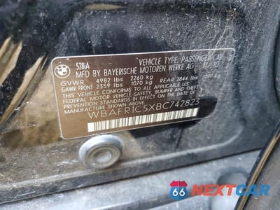 Zdjęcie 12 z 12 samochodu: 2011 BMW 528 I VIN:WBAFR1C5XBC742823 - miniatura