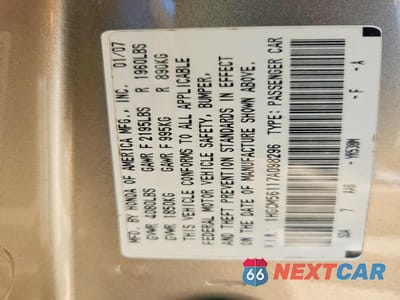 Zdjęcie 13 z 13 samochodu: 2007 HONDA ACCORD VIN:1HGCM56117A098296 - miniatura