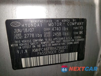Zdjęcie 12 z 12 samochodu: 2008 HYUNDAI AZERA LIMITED VIN:KMHFC46F88A256831 - miniatura