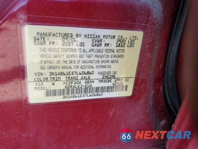 Zdjęcie 12 z 12 samochodu: 2007 NISSAN SENTRA 2.0 VIN:3N1AB61E57L606860 - miniatura