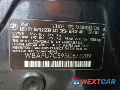 Zdjęcie 12 z 12 samochodu: 2011 BMW 535 XI VIN:WBAFU7C59BC873209 - miniatura
