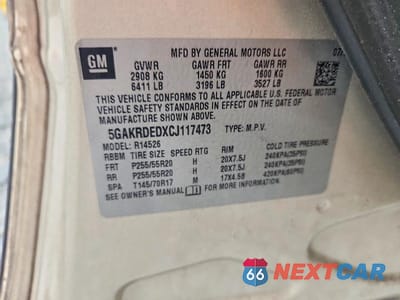 Zdjęcie 12 z 12 samochodu: 2012 BUICK ENCLAVE VIN:5GAKRDEDXCJ117473 - miniatura