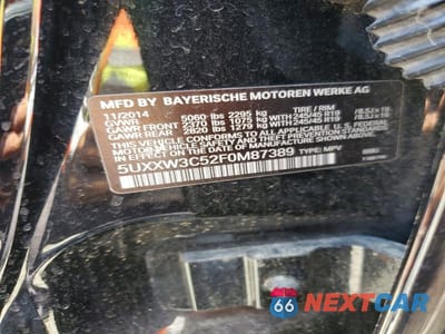 Zdjęcie 13 z 13 samochodu: 2015 BMW X4 XDRIVE28I VIN:5UXXW3C52F0M87389 - miniatura