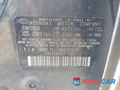 Zdjęcie 12 z 12 samochodu: 2024 HYUNDAI SONATA HYBRID SEL VIN:KMHL34JJXRA099979 - miniatura