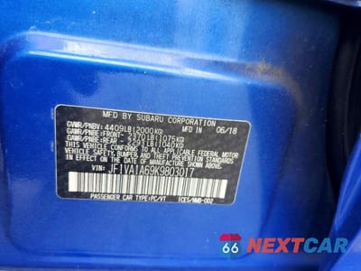 Zdjęcie 12 z 12 samochodu: 2019 SUBARU WRX VIN:JF1VA1A69K9803017 - miniatura