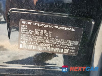 Zdjęcie 12 z 12 samochodu: 2018 BMW 530 XI VIN:WBAJA7C58JG909367 - miniatura