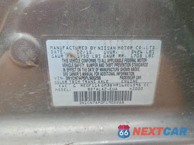 Zdjęcie 12 z 12 samochodu: 2015 NISSAN VERSA 1.6 S PLUS VIN:3N1CN7AP0FL905288 - miniatura