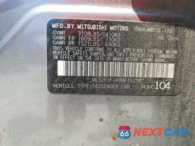 Zdjęcie 12 z 12 samochodu: 2017 MITSUBISHI MIRAGE G4 ES VIN:ML32F3FJ4HHF11254 - miniatura