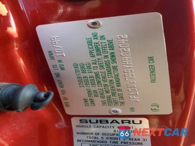 Zdjęcie 12 z 12 samochodu: 2000 SUBARU IMPREZA RS VIN:JF1GM6755YH402042 - miniatura
