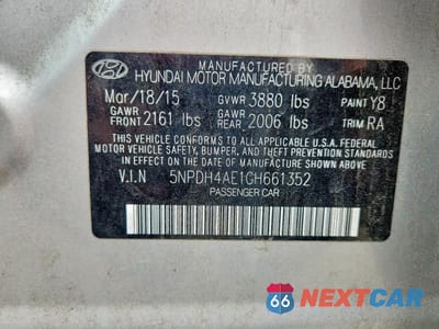 Zdjęcie 12 z 12 samochodu: 2016 HYUNDAI ELANTRA SE VIN:5NPDH4AE1GH661352 - miniatura
