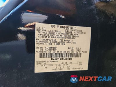 Zdjęcie 12 z 12 samochodu: 2017 FORD TAURUS LIMITED VIN:1FAHP2F87HG108468 - miniatura