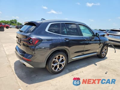 Trzecie zdjęcie samochodu z tyłu: 2022 BMW X3 SDRIVE30I VIN:5UX43DP03N9M51348 - miniatura