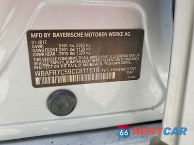 Zdjęcie 12 z 12 samochodu: 2012 BMW 535 I VIN:WBAFR7C59CC811618 - miniatura