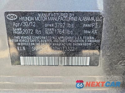Zdjęcie 12 z 12 samochodu: 2013 HYUNDAI ELANTRA GLS VIN:5NPDH4AE1DH173322 - miniatura