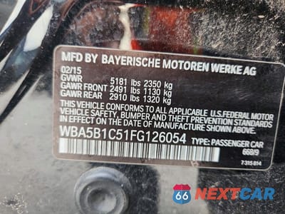 Zdjęcie 12 z 12 samochodu: 2015 BMW 535 I VIN:WBA5B1C51FG126054 - miniatura