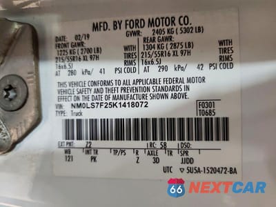 Zdjęcie 13 z 13 samochodu: 2019 FORD TRANSIT CONNECT XLT DELIVERY VAN VIN:NM0LS7F25K1418072 - miniatura
