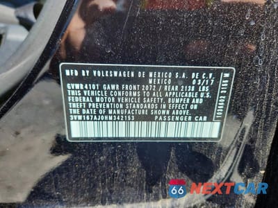 Zdjęcie 12 z 12 samochodu: 2017 VOLKSWAGEN JETTA S VIN:3VW167AJ0HM342153 - miniatura