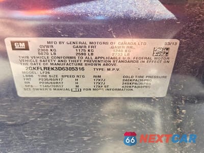 Zdjęcie 13 z 13 samochodu: 2013 GMC TERRAIN SLE VIN:2GKFLREK3D6305316 - miniatura
