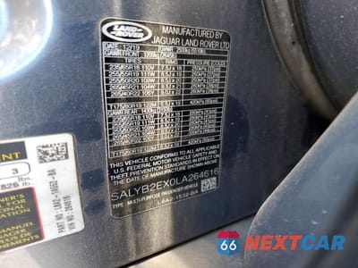 Zdjęcie 13 z 13 samochodu: 2020 LAND ROVER RANGE ROVER VELAR S VIN:SALYB2EX0LA264616 - miniatura