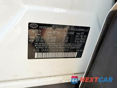 Zdjęcie 10 z 14 samochodu: 2020 HYUNDAI SANTA FE SEL VIN:5NMS33AD4LH142696 - miniatura