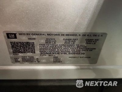 Zdjęcie 14 z 14 samochodu: 2020 CHEVROLET EQUINOX LT VIN:3GNAXUEV8LS694839 - miniatura
