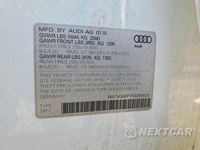 Zdjęcie 13 z 13 samochodu: 2015 AUDI SQ5 PRESTIGE VIN:WA1VGAFP7FA089929 - miniatura