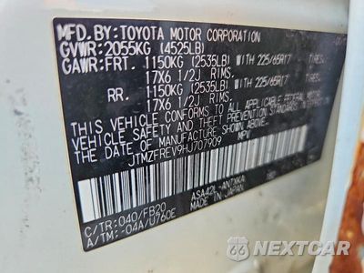Zdjęcie 12 z 12 samochodu: 2017 TOYOTA RAV4 LE VIN:JTMZFREV9HJ707909 - miniatura