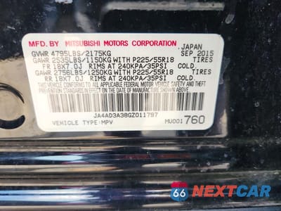 Zdjęcie 13 z 13 samochodu: 2016 MITSUBISHI OUTLANDER SE VIN:JA4AD3A38GZ011797 - miniatura