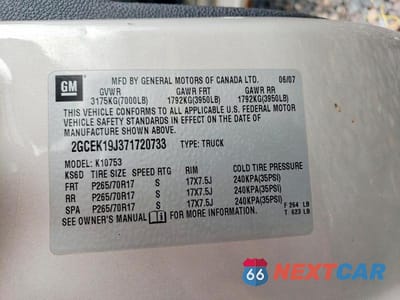 Zdjęcie 12 z 12 samochodu: 2007 CHEVROLET SILVERADO K1500 VIN:2GCEK19J371720733 - miniatura