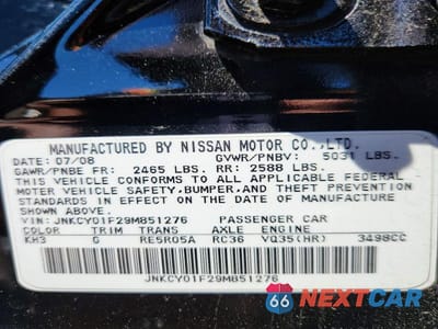 Zdjęcie 13 z 13 samochodu: 2009 INFINITI M35 X VIN:JNKCY01F29M851276 - miniatura