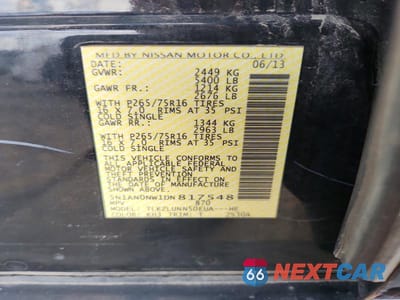 Zdjęcie 14 z 14 samochodu: 2013 NISSAN XTERRA X VIN:5N1AN0NW1DN817548 - miniatura