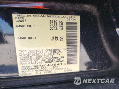 Zdjęcie 25 z 26 samochodu: 2014 NISSAN ALTIMA 2.5 S VIN:1N4AL3APXEC426413 - miniatura