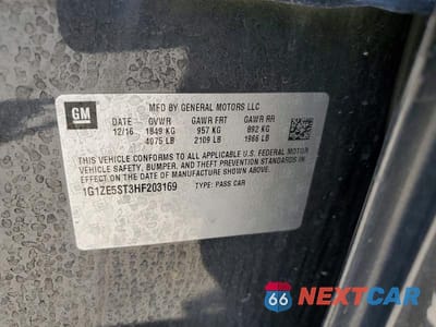 Zdjęcie 12 z 12 samochodu: 2017 CHEVROLET MALIBU LT VIN:1G1ZE5ST3HF203169 - miniatura