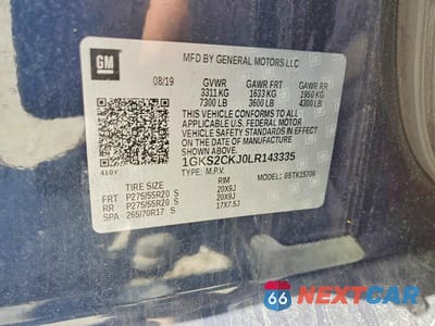 Zdjęcie 13 z 13 samochodu: 2020 GMC YUKON DENALI VIN:1GKS2CKJ0LR143335 - miniatura