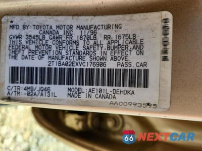 Zdjęcie 12 z 12 samochodu: 1997 TOYOTA COROLLA BASE VIN:2T1BA02EXVC176906 - miniatura