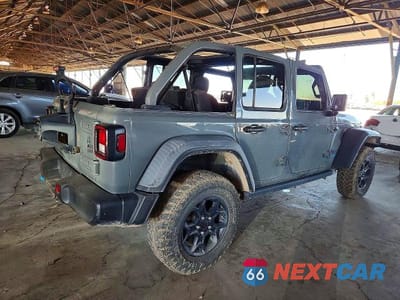 Trzecie zdjęcie samochodu z tyłu: 2023 JEEP WRANGLER 4XE VIN:1C4JJXN6XPW661324 - miniatura