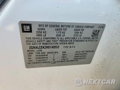 Zdjęcie 14 z 14 samochodu: 2017 CHEVROLET EQUINOX LT VIN:2GNALCEK2H6140553 - miniatura